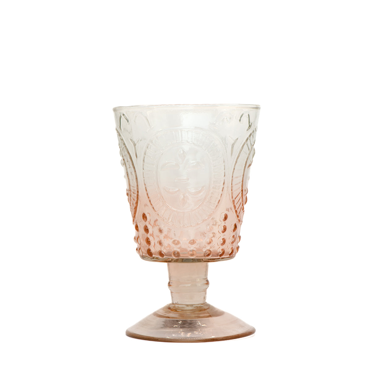 Fleur De Lil Wine Glasses | Pink Ombre | Set of 4 Glasses