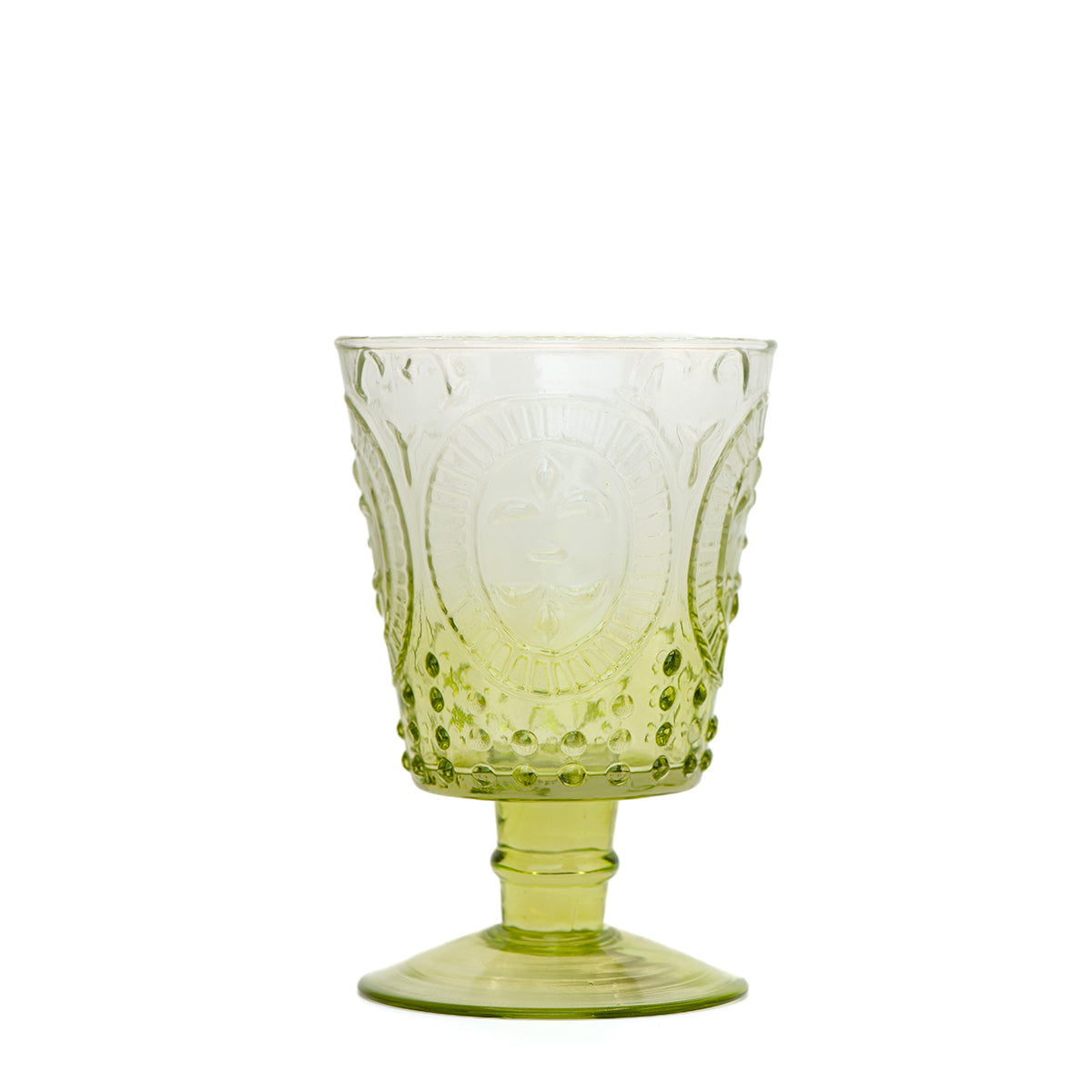 Fleur De Lil Wine Glasses | Green Ombre | Set of 4 Glasses