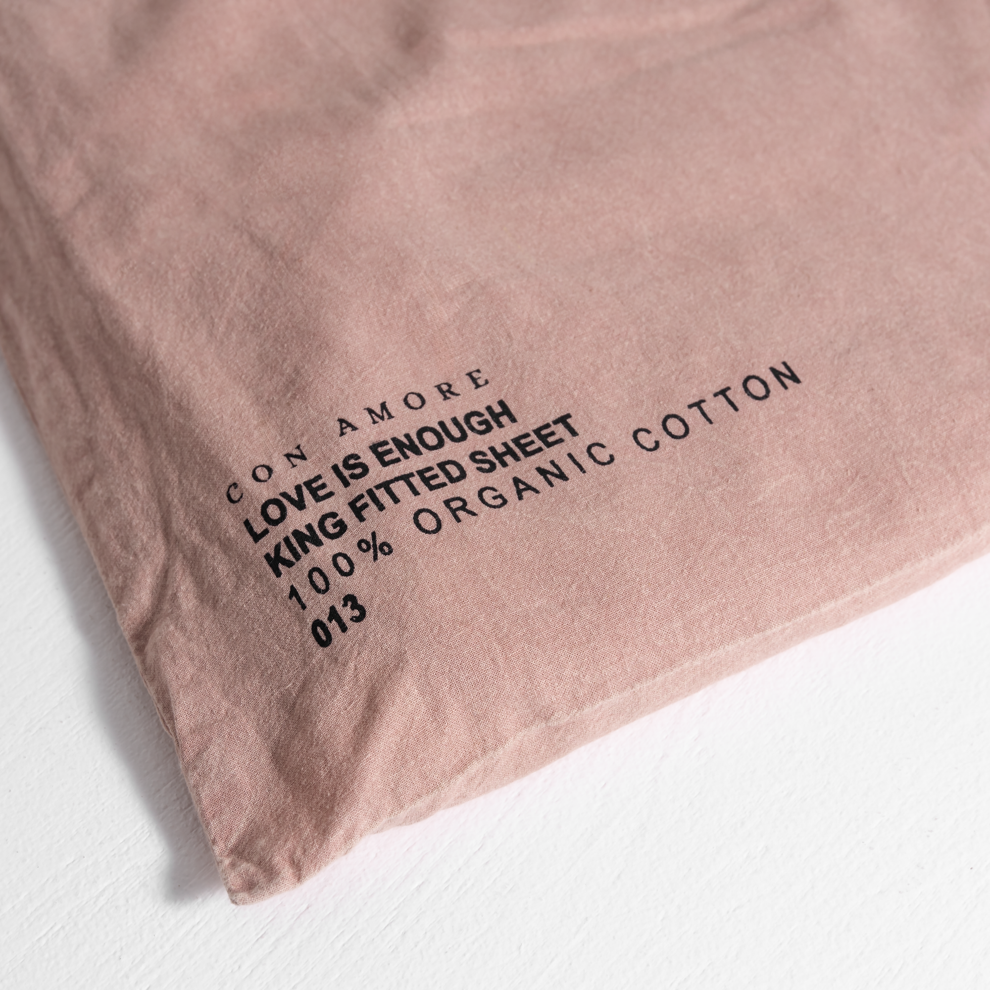 100% Organic Cotton Canvas Fitted Sheet │King │Dusty Pink