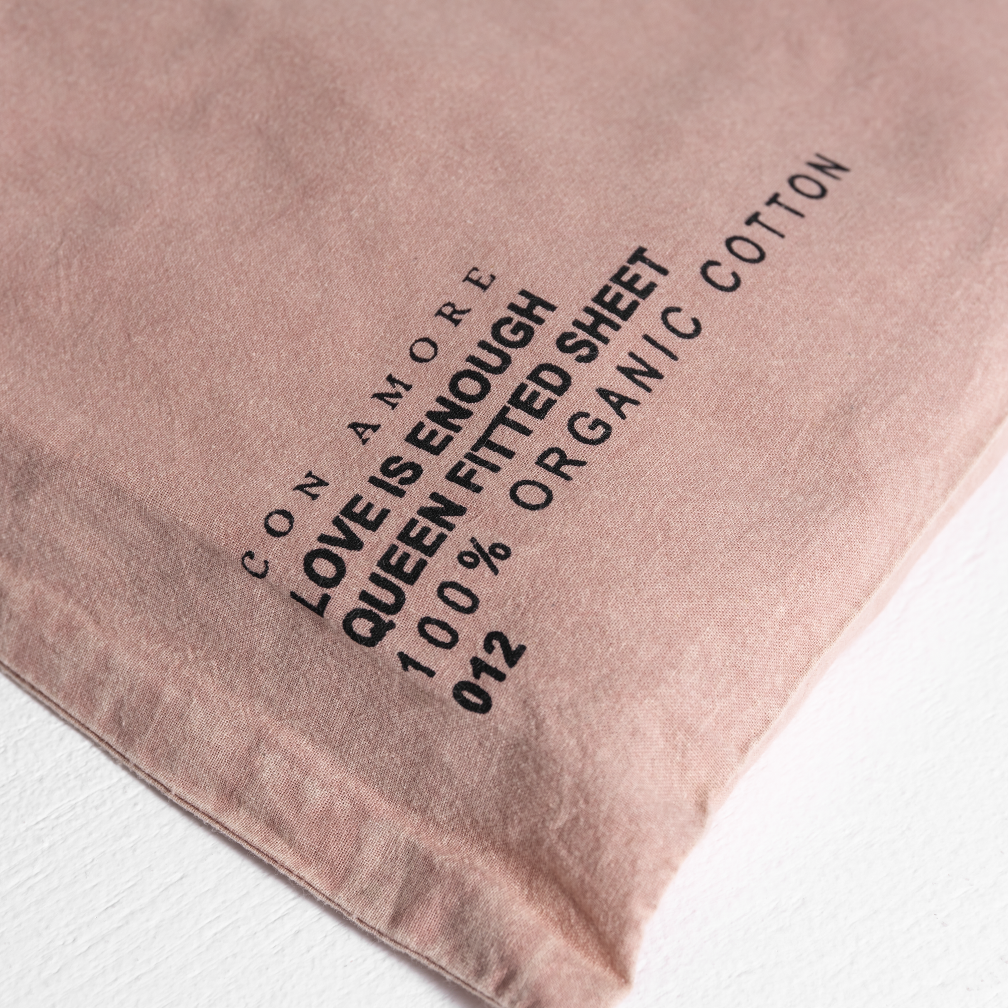 100% Organic Cotton Canvas Fitted Sheet │Queen │Dusty Pink
