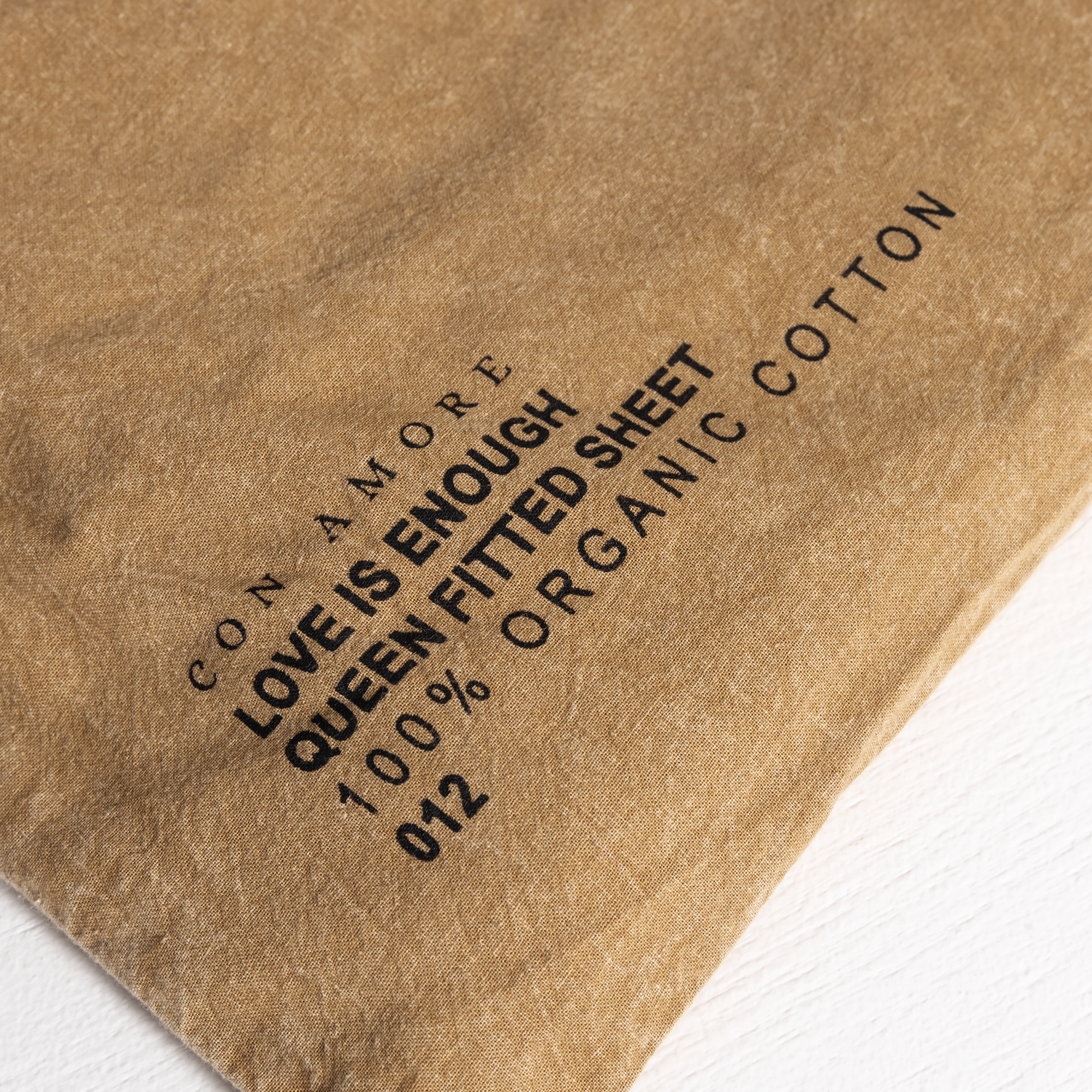 100% Organic Cotton Canvas Fitted Sheet │Queen │Clay