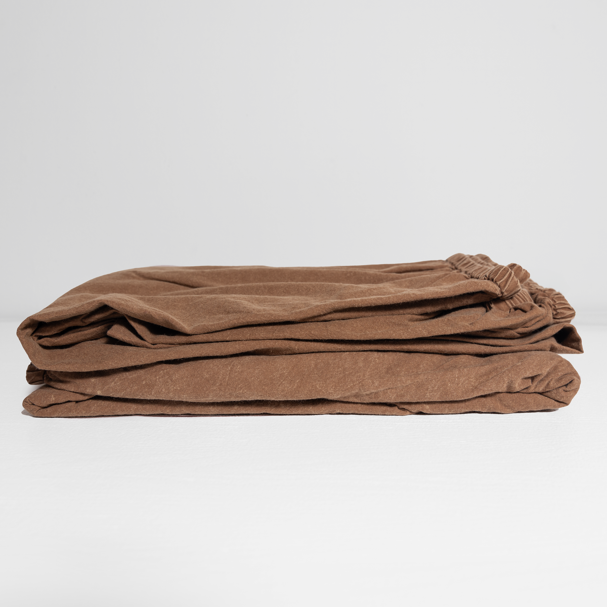100% Organic Cotton Canvas Fitted Sheet │Queen │Tobacco