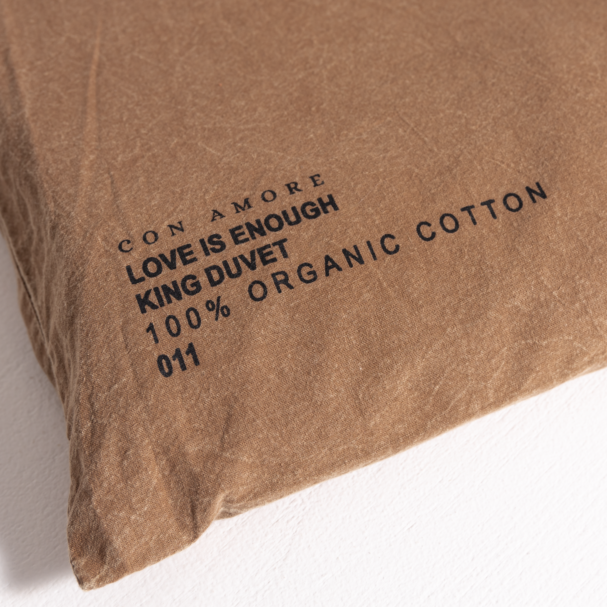 100% Organic Cotton Canvas Duvet Cover │King │Tobacco