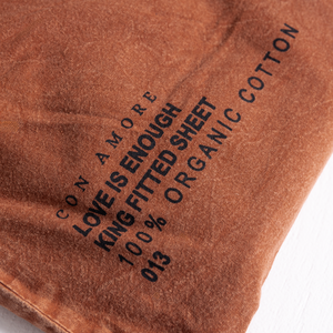 100% Organic Cotton Canvas Fitted Sheet │King │Terracotta