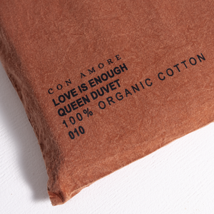 100% Organic Cotton Canvas Duvet Cover │Queen │Terracotta