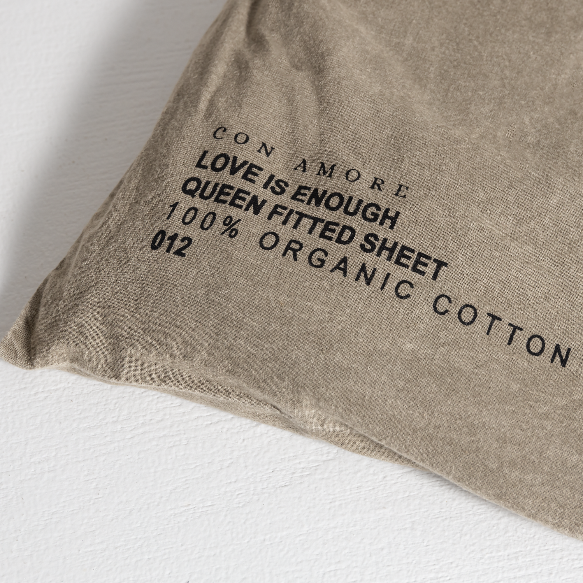 100% Organic Cotton Canvas Fitted Sheet │Queen │Olive