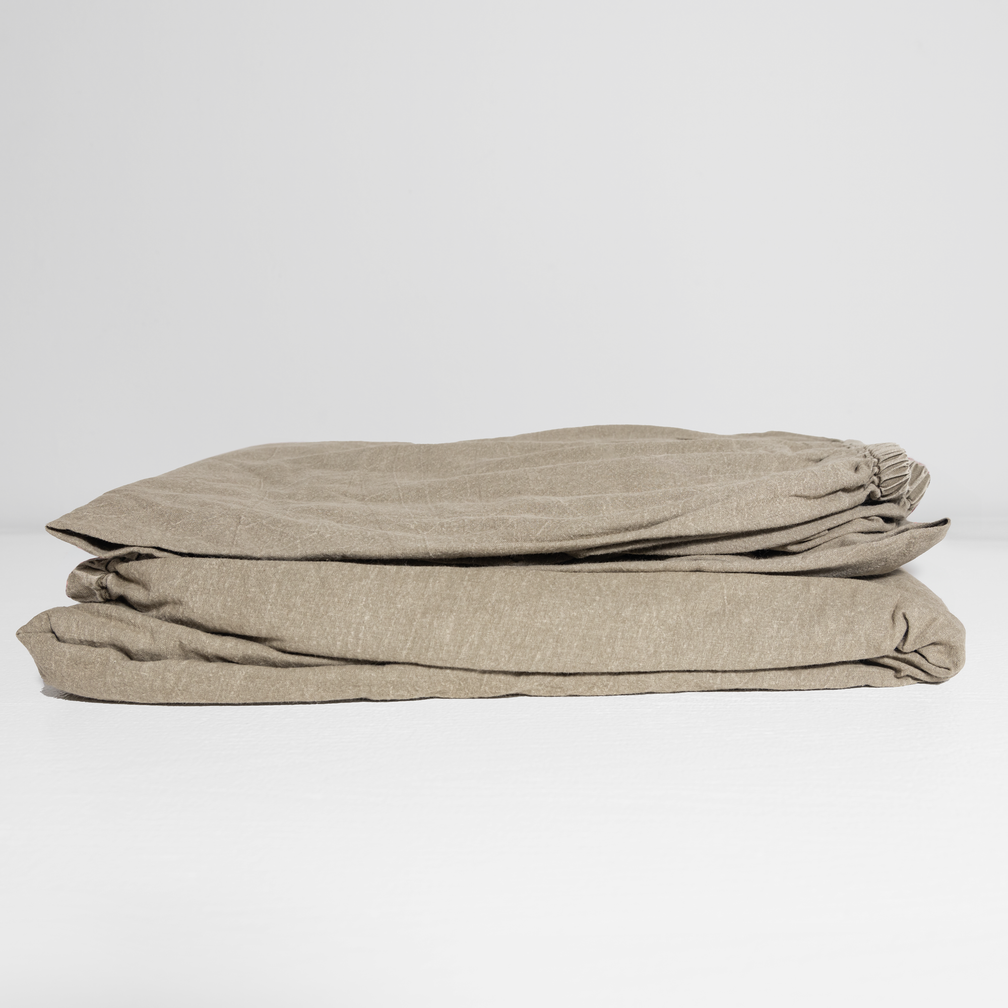 100% Organic Cotton Canvas Fitted Sheet │Queen │Olive