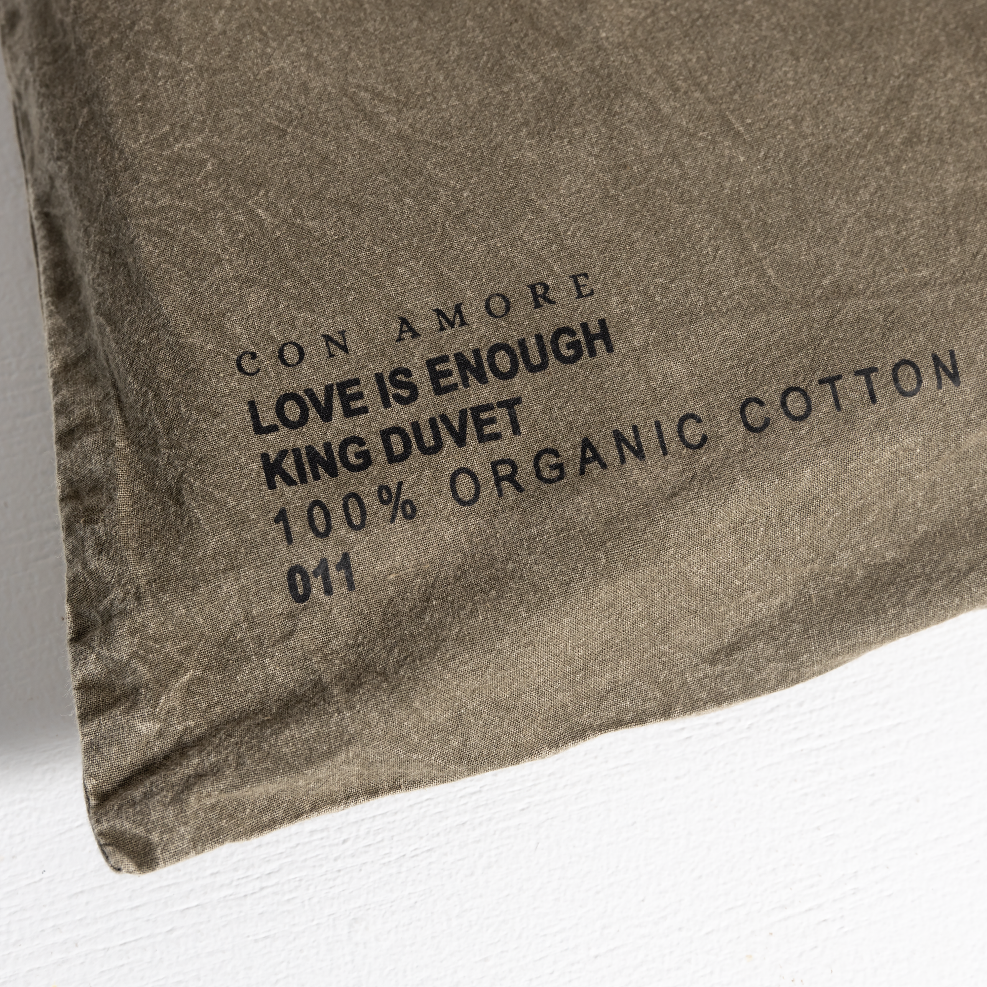100% Organic Cotton Canvas Duvet Cover │King │Khaki