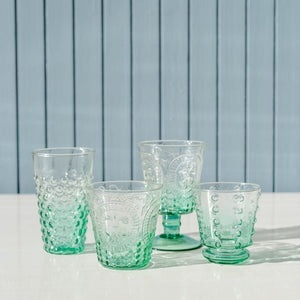 Fleur De Lil Wine Glasses | Azure Ombre | Set of 4 Glasses