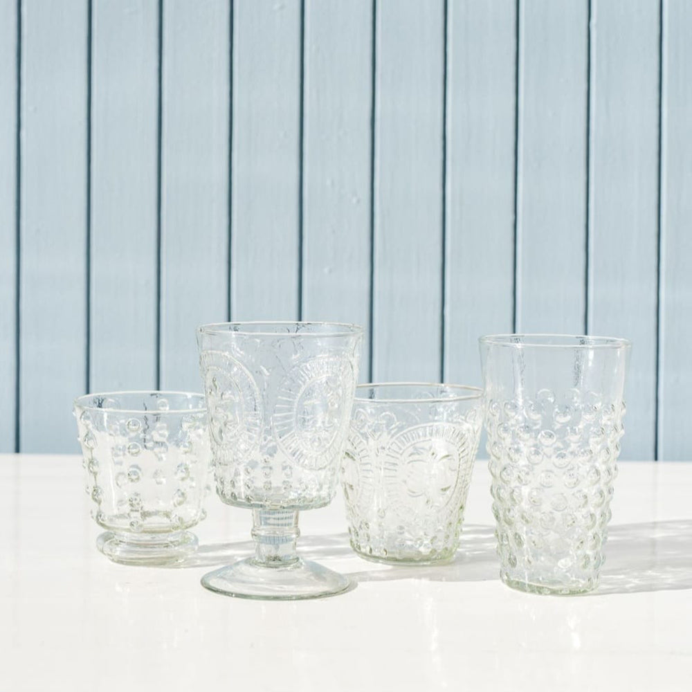 Fleur De Lil Water Glasses | Clear | Set of 4 Glasses