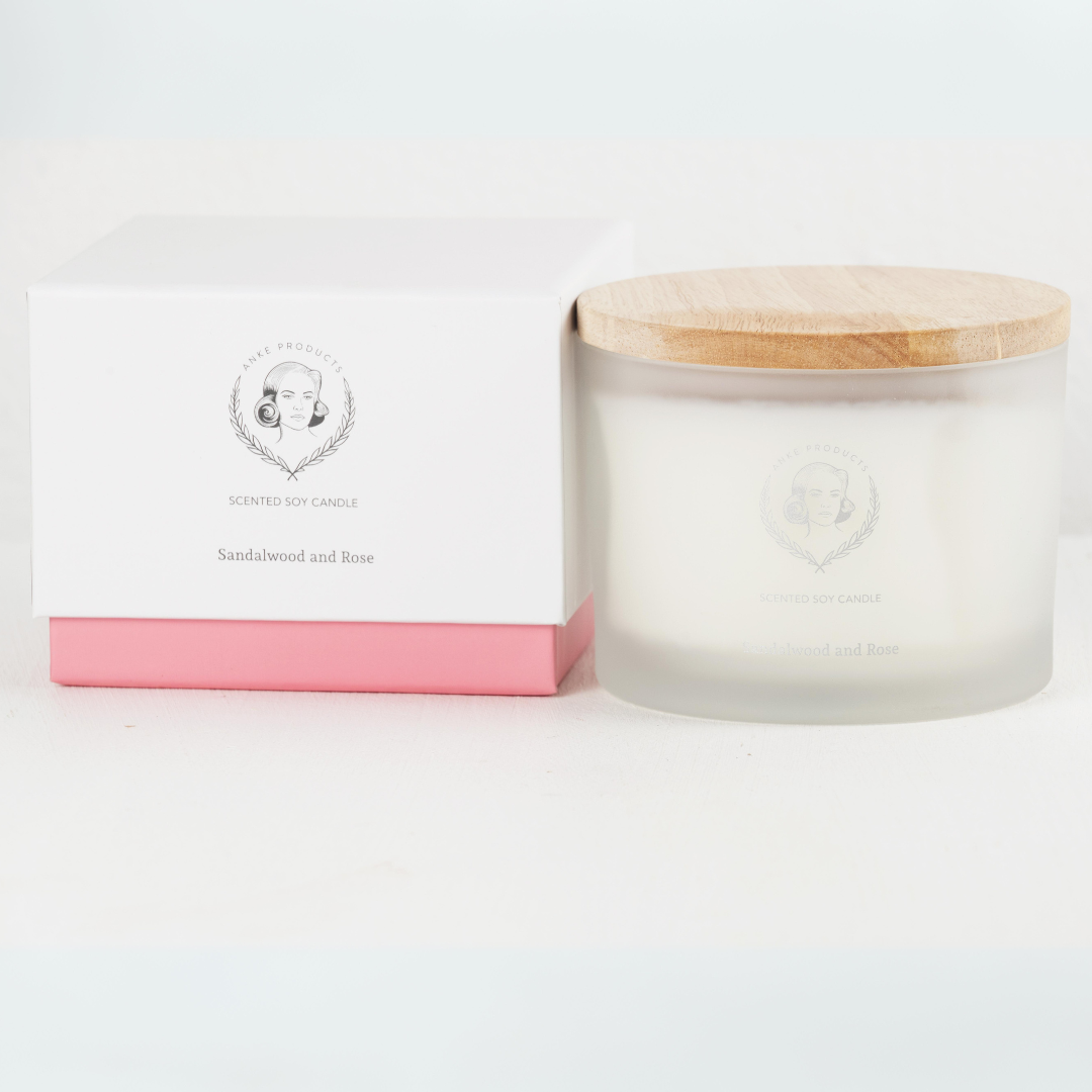 370g Scented Soy Candle | Sandalwood & Rose