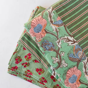 4m Tablecloth | Block Print Sea Green