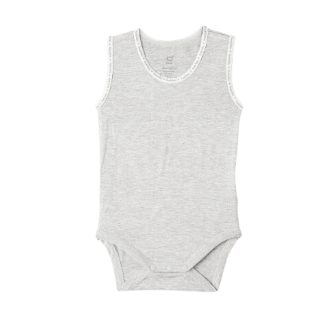 Baby Sleeveless Bodysuit | 0 - 3 Months | Light Grey