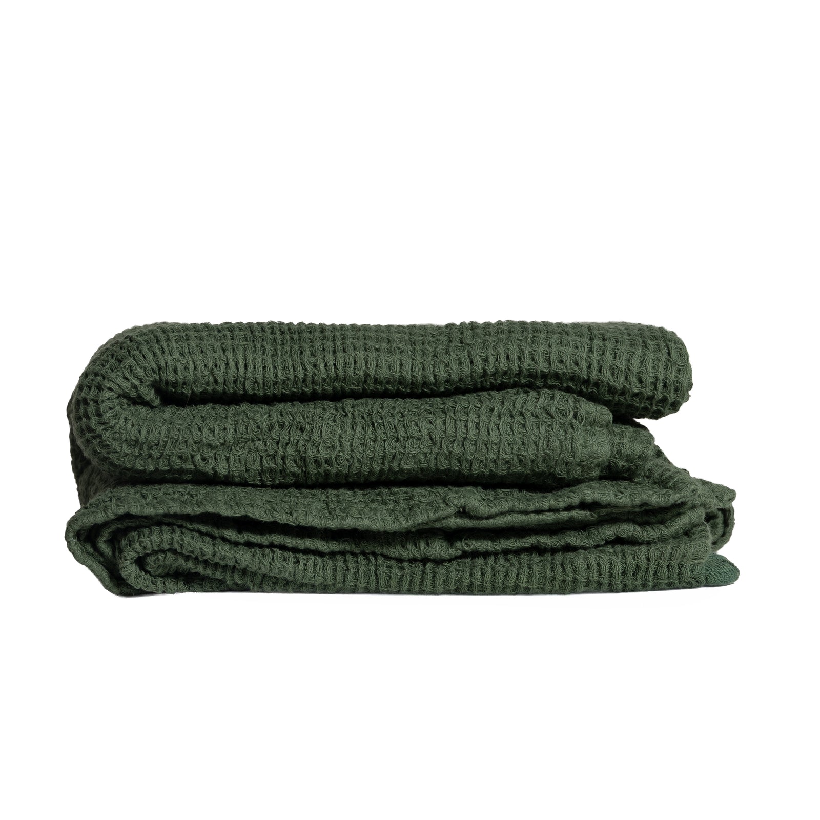 PREWASHED 100% Cotton Waffle Bath Sheet | Forest Green