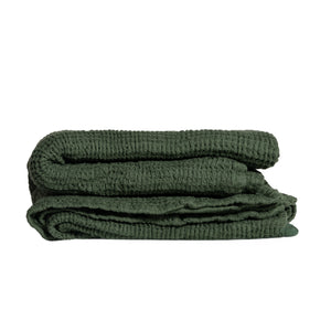 PREWASHED 100% Cotton Waffle Bath Sheet | Forest Green