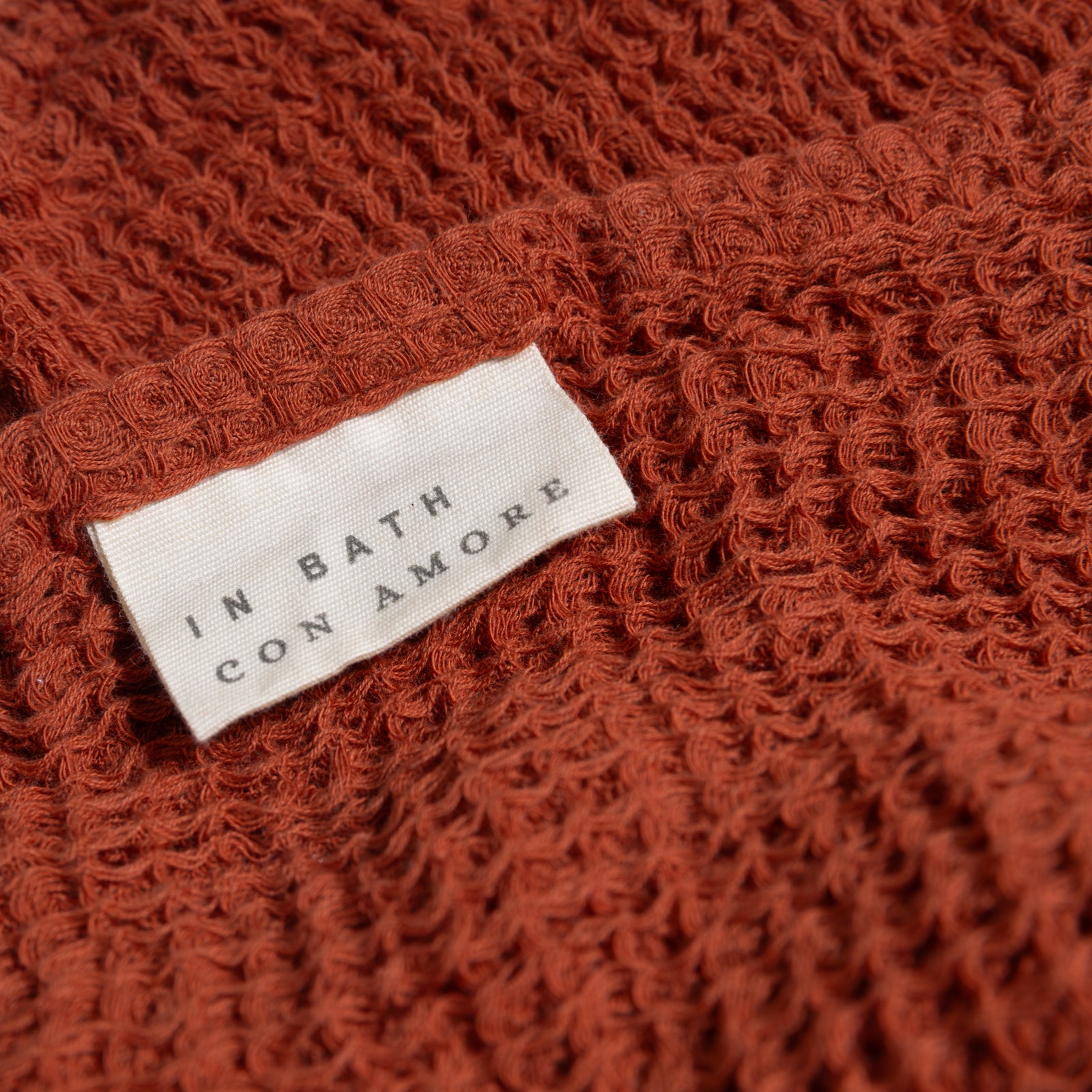 PREWASHED 100% Cotton Waffle Bath Sheet | Terracotta