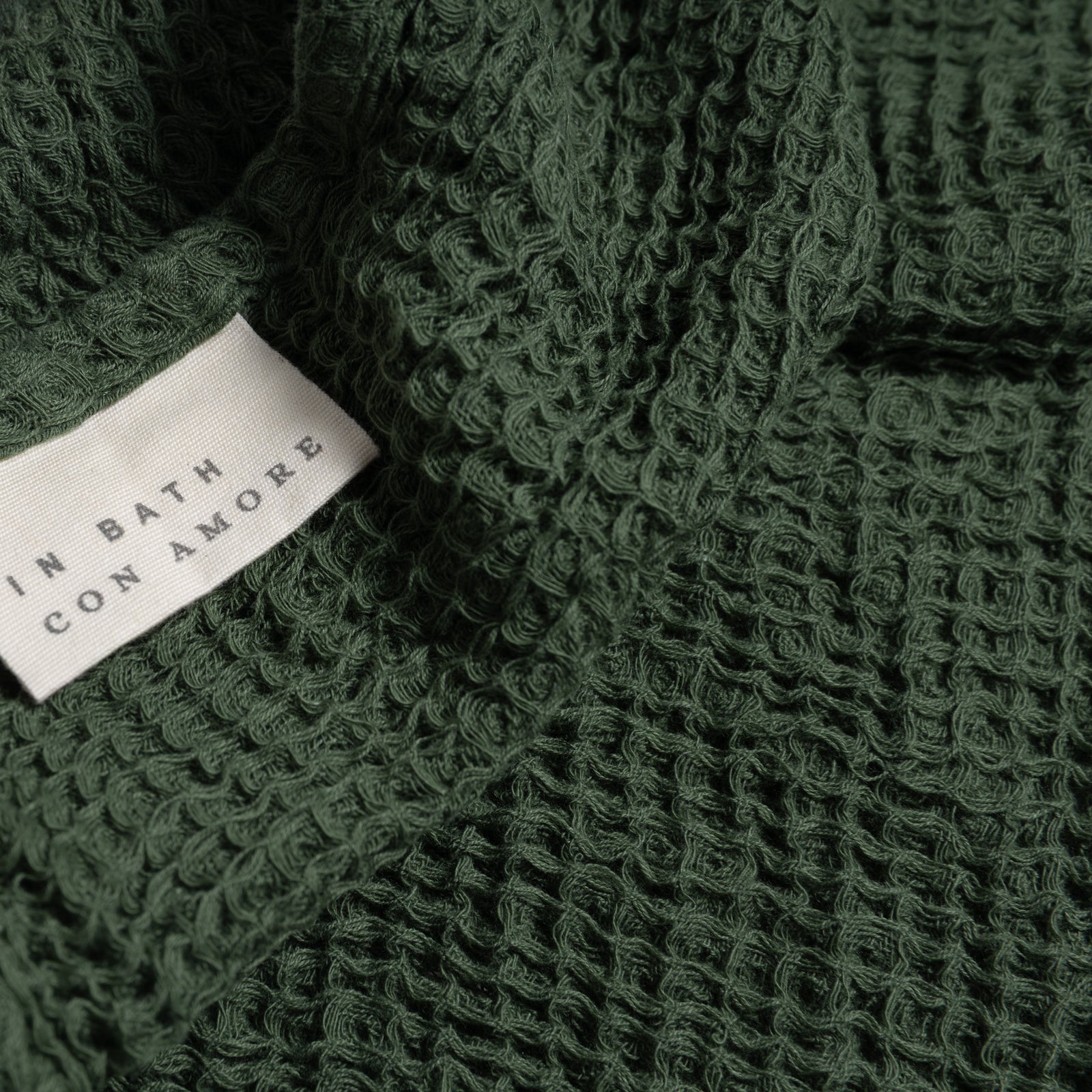 PREWASHED 100% Cotton Waffle Bath Sheet | Forest Green