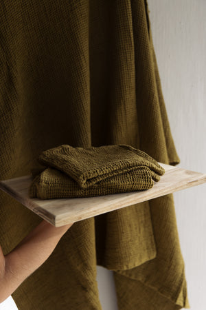PREWASHED 100% Cotton Waffle Hand Towel | Clay