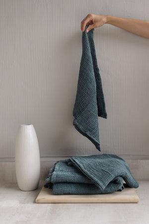 PREWASHED 100% Cotton Waffle Hand Towel | Coast