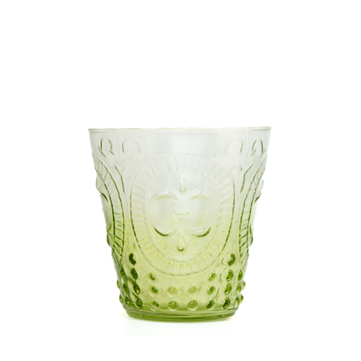 Fleur De Lil Water Glass Green Ombre
