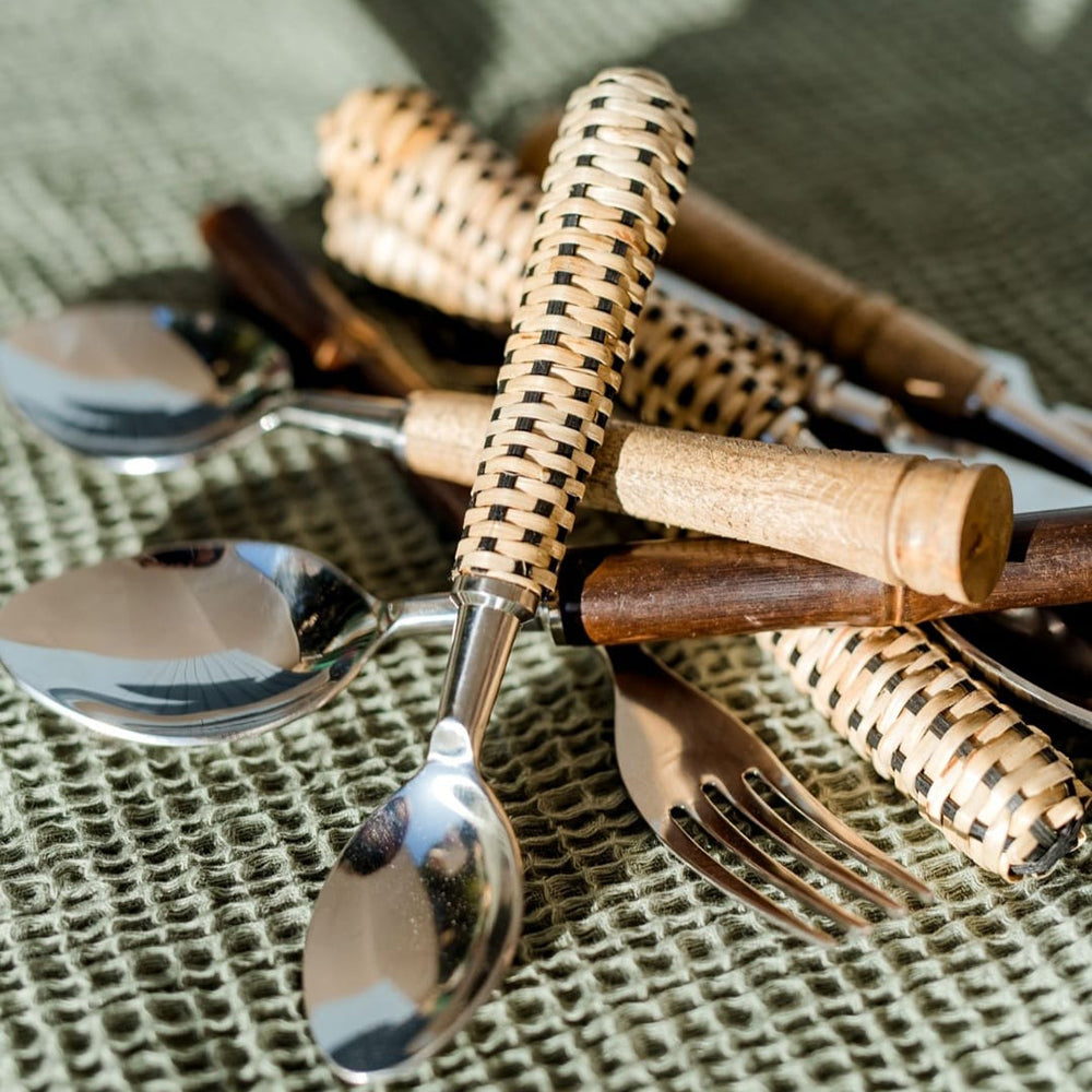 Rattan Cutlery Set
