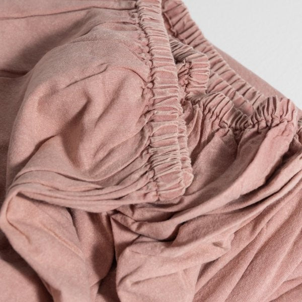 100% Organic Cotton Canvas Fitted Sheet │King XL │ Dusty Pink