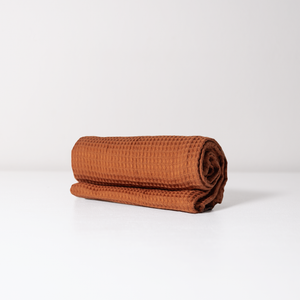 100% Cotton Waffle Hand Towel | Terracotta