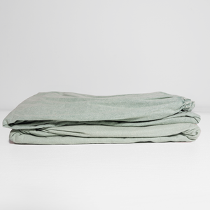 100% Organic Cotton Canvas Fitted Sheet │Queen │Laurel