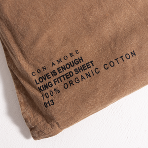 100% Organic Cotton Canvas Fitted Sheet │King │Tobacco