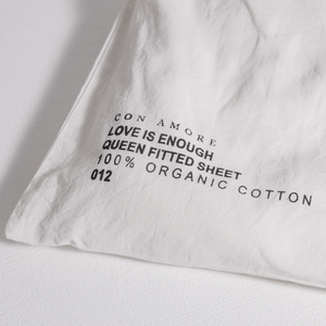 100% Organic Cotton Canvas Fitted Sheet │Queen │White