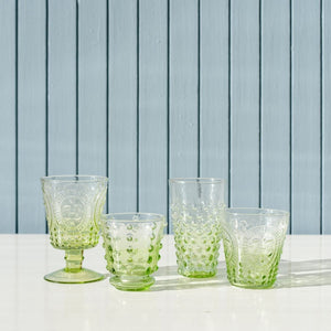 Tall Bubble Glasses | Green Ombre | Set of 4 Glasses