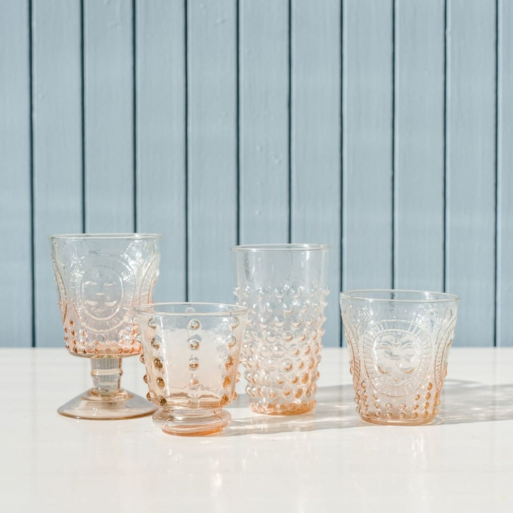 Fleur De Lil Water Glass Set Orange Ombre