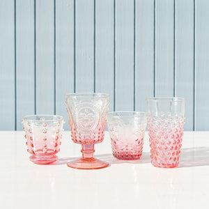 Tall Bubble Glasses | Pink Ombre | Set of 4 Glasses