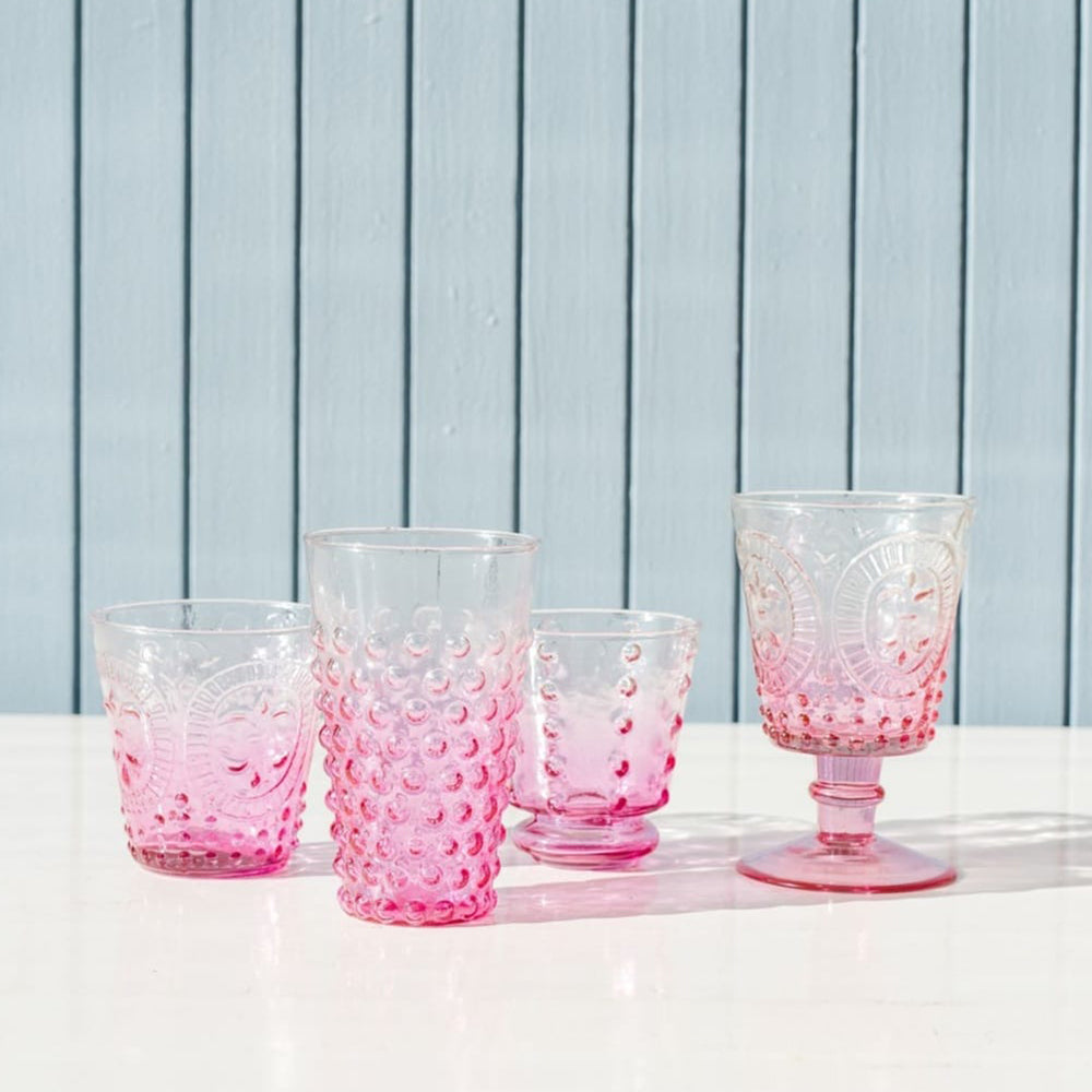 Fleur De Lil Water Glasses | Purple Ombre | Set of 4 Glasses