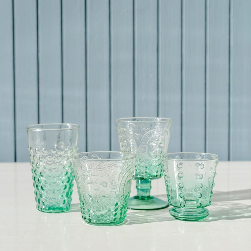 Tall Bubble Glasses | Azure Ombre | Set of 4 Glasses