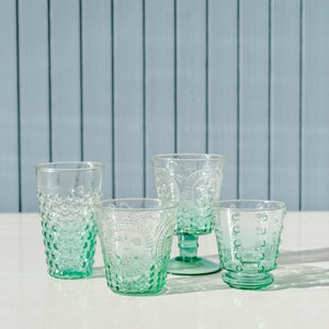 Fleur De Lil Water Glasses | Azure Ombre | Set of 4 Glasses