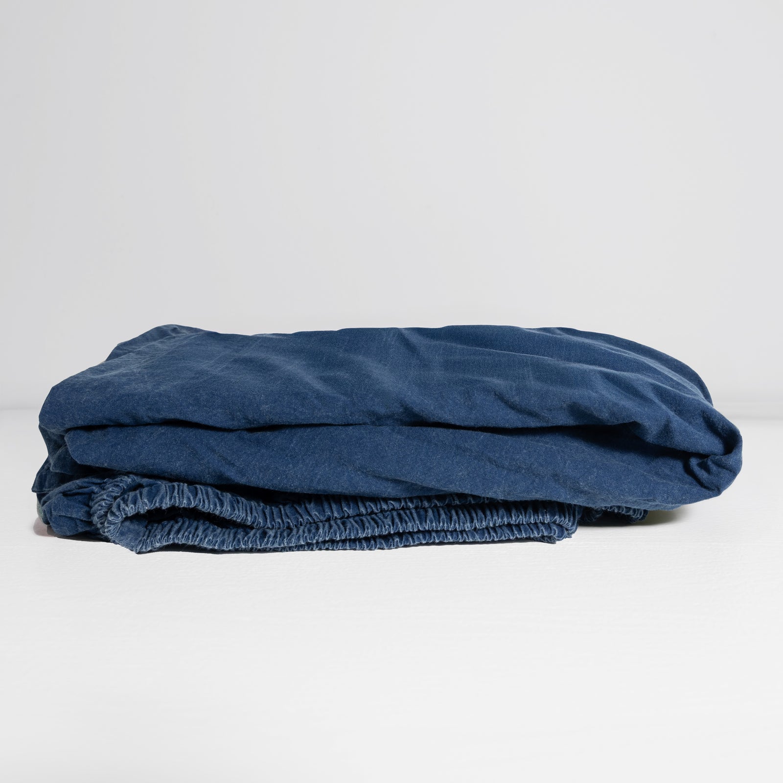 100% Organic Cotton Canvas Fitted Sheet │King XL │ Denim