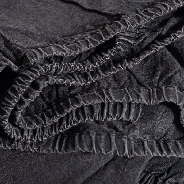 100% Organic Cotton Canvas Fitted Sheet │King XL │ Liquorice