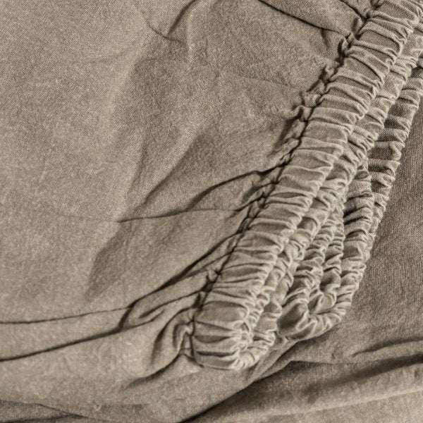 100% Organic Cotton Canvas Fitted Sheet │King XL │ Olive