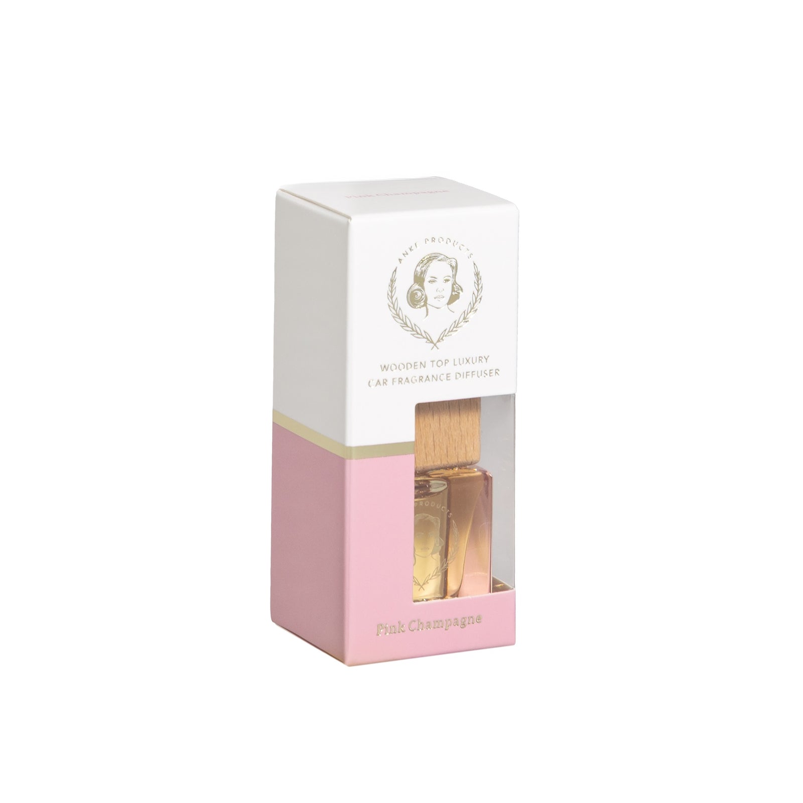 Car Mini Wooden Diffuser 10ml | Pink Champagne