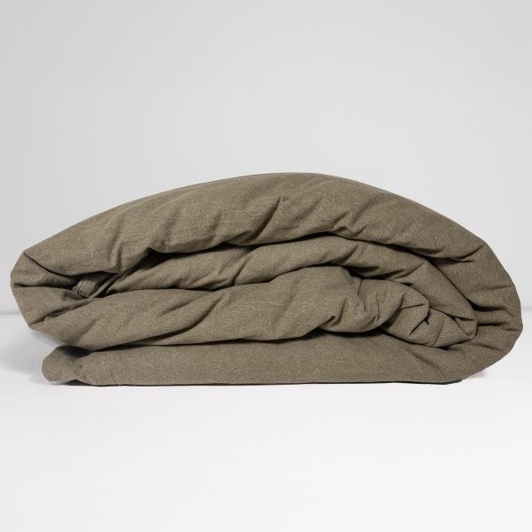 100% Organic Cotton Canvas Duvet Cover | Queen | Khaki