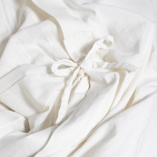 100% Organic Cotton Canvas Duvet Cover | Queen | White