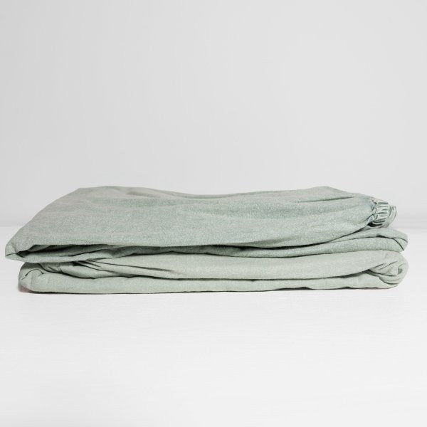 100% Organic Cotton Canvas Fitted Sheet | King | Laurel