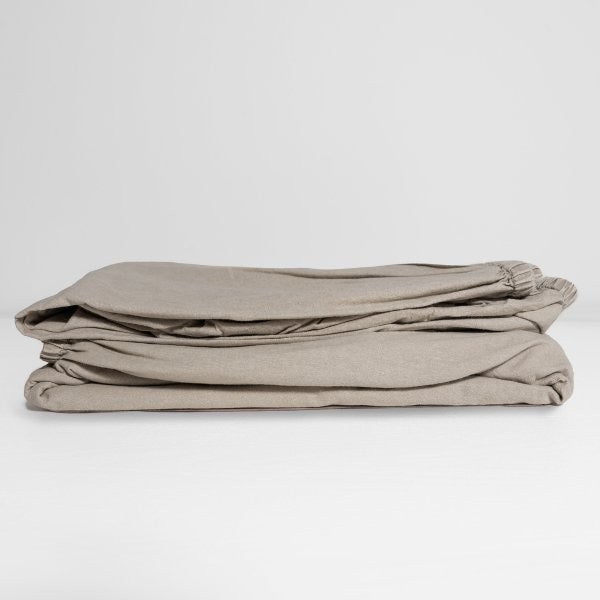 100% Organic Cotton Canvas Fitted Sheet | King | Natural