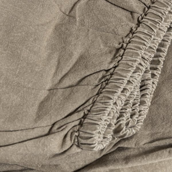 100% Organic Cotton Canvas Fitted Sheet | Queen | Olive