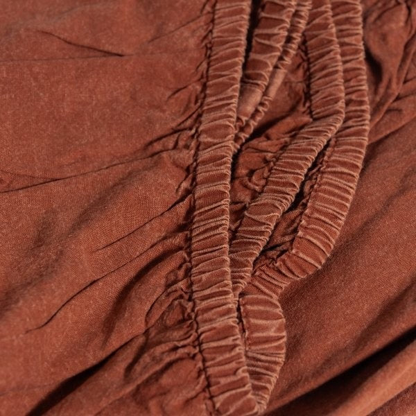 100% Organic Cotton Canvas Fitted Sheet | Queen | Terracotta