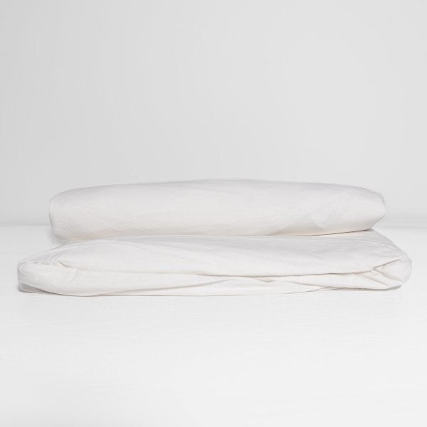 100% Organic Cotton Canvas Fitted Sheet | King | White