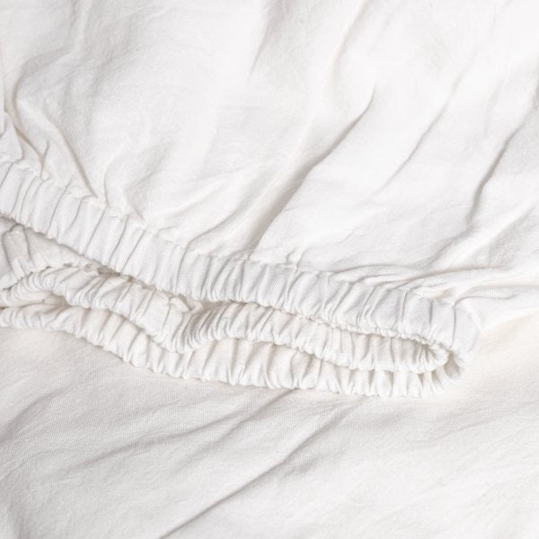 100% Organic Cotton Canvas Fitted Sheet | Queen | White