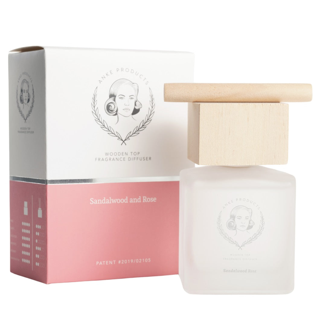 Wooden Top Diffuser Retail 120ml | Sandalwood and Rose