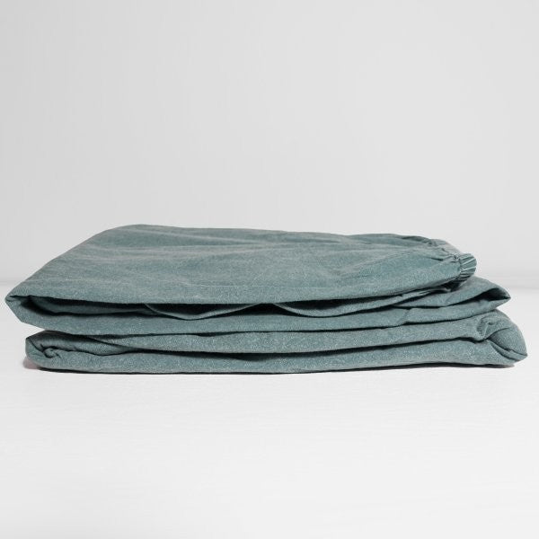 100% Organic Cotton Canvas Fitted Sheet │King XL │ Scarab